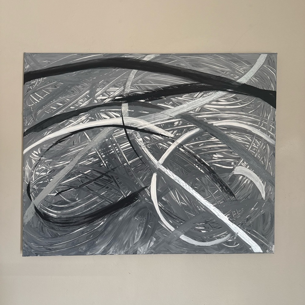 Abstract Gray and Black Wall Art